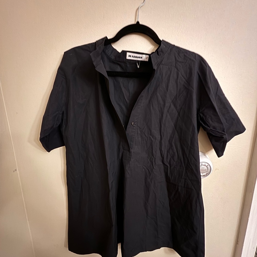 Jill Sander cotton poplin short sleeved top